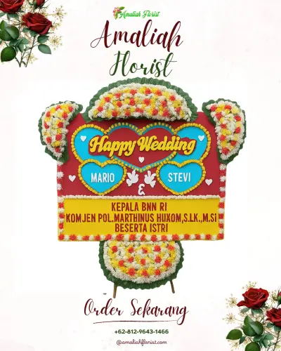 Karangan Papan Bunga Pernikahan pegadungan
